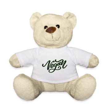 Vegan Vegan Gift - Teddy Bear - white - Front