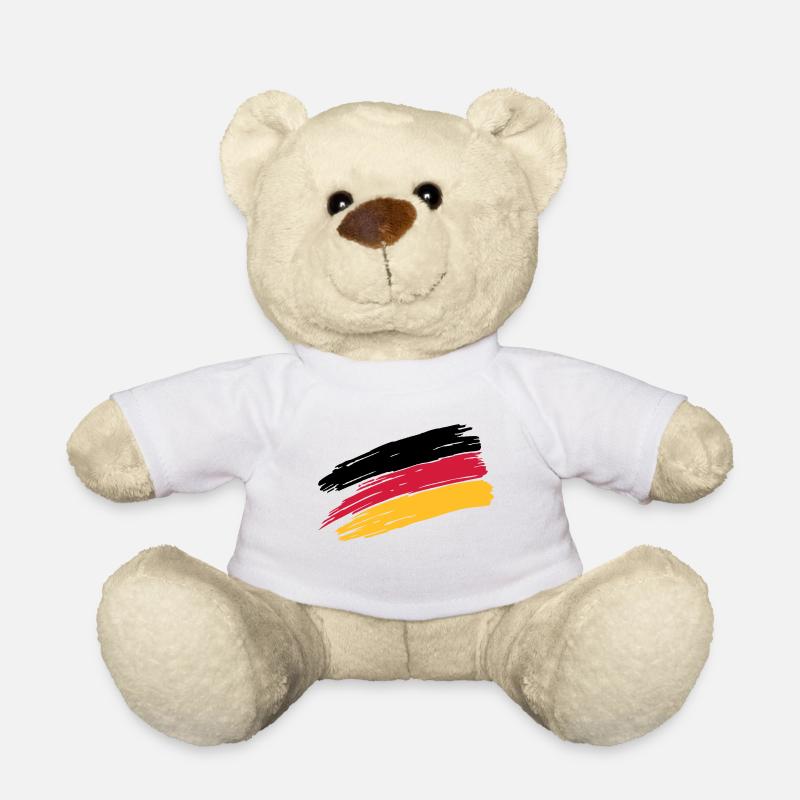 PINSELSTRICH DEUTSCHLAND FAHNE GER - Teddy - Weiß