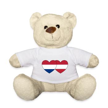 Holland Austria Flag Heart - Teddy Bear - white - Front
