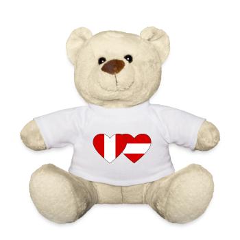 Peru Österreich Herz Flagge - Teddy - Weiß - Vorne