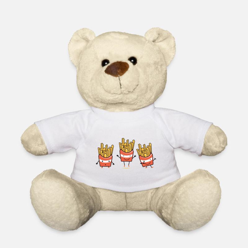 Pommes Frites Geschenk zum Personalisieren - Teddy - Weiß