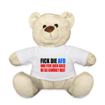 FCK AFD - Gegen Rechts - fuck afd - Teddy - Weiß - Vorne