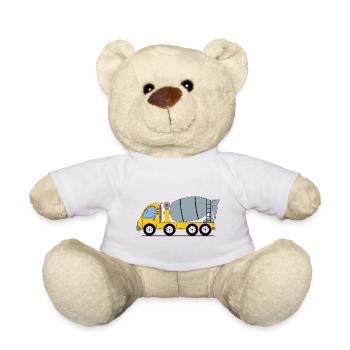 Bétonnière jaune - Nounours - blanc - Devant
