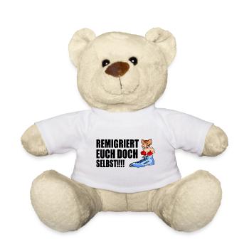 remigriert euch doch selbst - Teddy - Weiß - Vorne