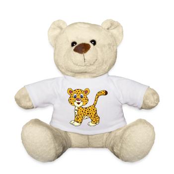 Niedlicher Lustiger Cooler Gepard Afrika - Teddy - Weiß - Vorne