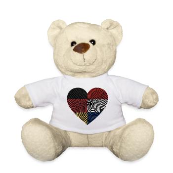 Germany Holland Netherlands identity heart - Teddy Bear - white - Front