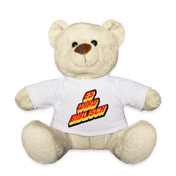 Es wird biblisch! Tolles Schrift-Motiv! - Teddy - Weiß - Vorne