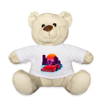 80s Synthwave Retro Car - Teddy - Weiß - Vorne