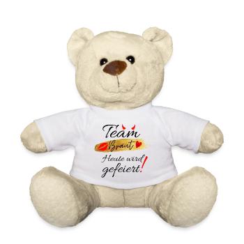 Junggesellinnenabschied oder JGA -Team Braut - Teddy - Weiß - Vorne