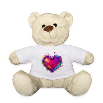 Saint-Valentin | Cœur coloré | Coeur coloré - Nounours - blanc - Devant
