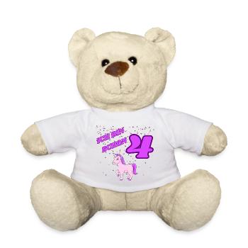 ICH BIN SCHON 4 Geburtstag - Teddy - Weiß - Vorne