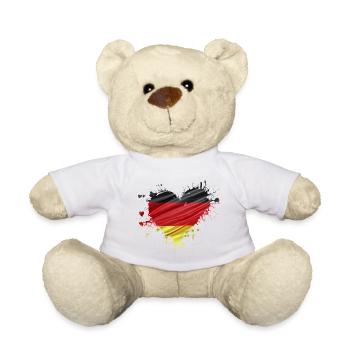 Drapeau de l’Allemagne drapeau coeur noir rouge or - Nounours - blanc - Devant