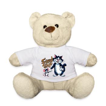 Freunde für immer Katze und Maus Freundschaft - Teddy - Weiß - Vorne