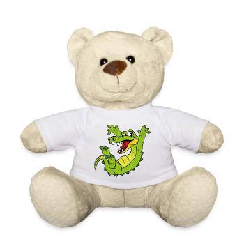 Funny Cute Cool Alligator Crocodile - Teddy Bear - white - Front