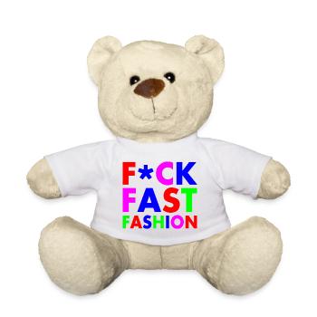 Fuck fast fashion - Nounours - blanc - Devant