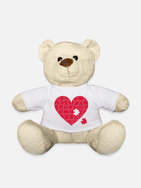 herz - Teddy - Weiß