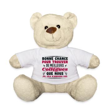 Collègue Collègues Humour Cadeau Départ Retraite - Nounours - blanc - Devant