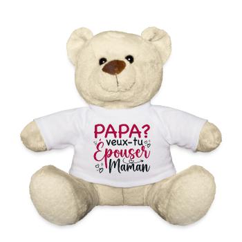 Daddy Do You Want To Marry Mom - Marriage Proposal - Teddy Bear - white - Front