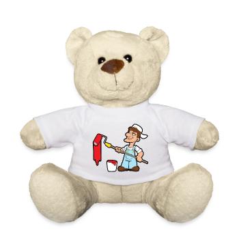 Maler Tapezierer Handwerker - Teddy - Weiß - Vorne