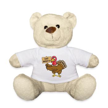 Funny Cute Cool Turkey Turkey - Teddy Bear - white - Front