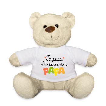 Joyeux anniversaire papa cadeau papa anniversaire - Nounours - blanc - Devant