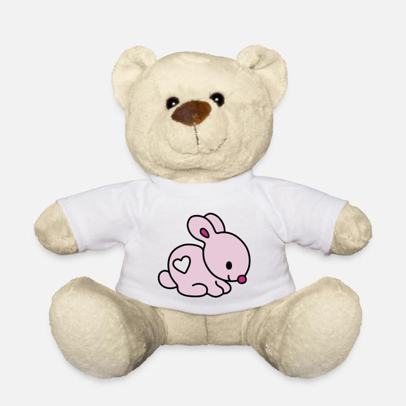 lapin coeur - Nounours - blanc