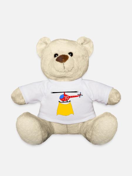 Hubschrauber Geburtstag 10 - Teddy - Weiß