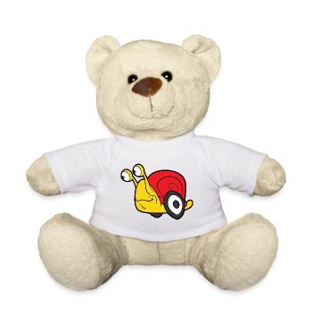 Funny Cute Cool Snail Snail Shell - Teddy Bear - white - Front