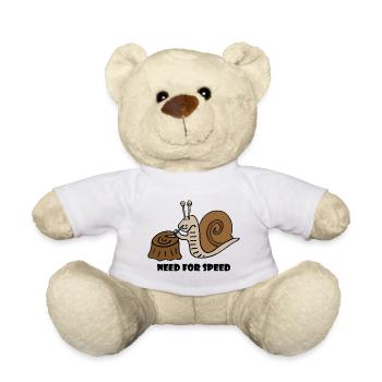 Need for Speed with black lettering - Teddy Bear - white - Front