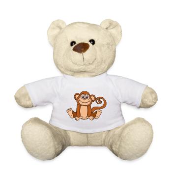 Funny Cute Cool Monkey - Teddy Bear - white - Front