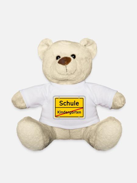 Einschulung 1. Klasse Schule Kindergarten Schild - Teddy - Weiß