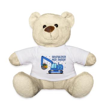 Gravemaskin Gratulerer med dagen 15 - Teddy - Weiß - Vorne