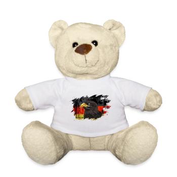 deutscher Adler Adlerkopf Deutschlandfahne - Teddy - Weiß - Vorne