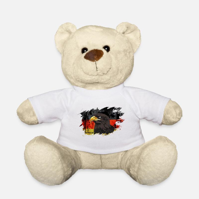deutscher Adler Adlerkopf Deutschlandfahne - Teddy - Weiß