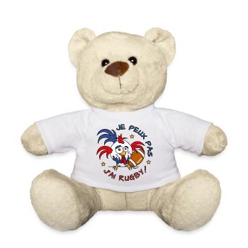 Coq Gaulois, Je Peux Pas,J'ai Rugby - Nounours - blanc - Devant