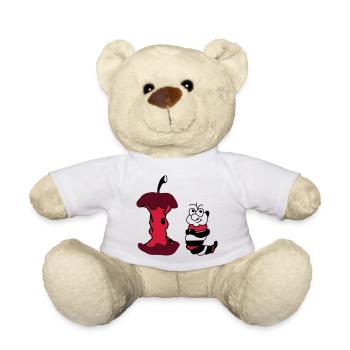 Apfel und Wurm - Teddy - Weiß - Vorne