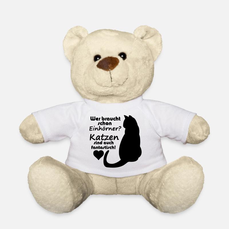 Katzen vs Einhörner Einhorn Katze Fun Geschenk - Teddy - Weiß