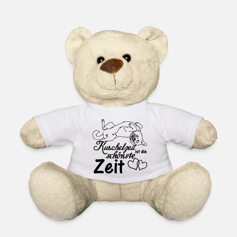 Kuschelzeit,schönste Zeit Hunde, Sprüche, Geschenk - Teddy - Weiß