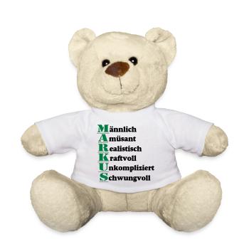 Markus , Vorname,Namensschild,Name,Fun Shirt (25) - Teddy - Weiß - Vorne