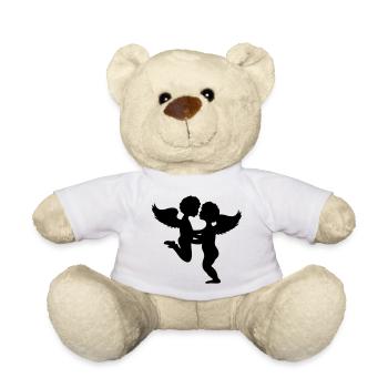 Deux anges baiser - Nounours - blanc - Devant