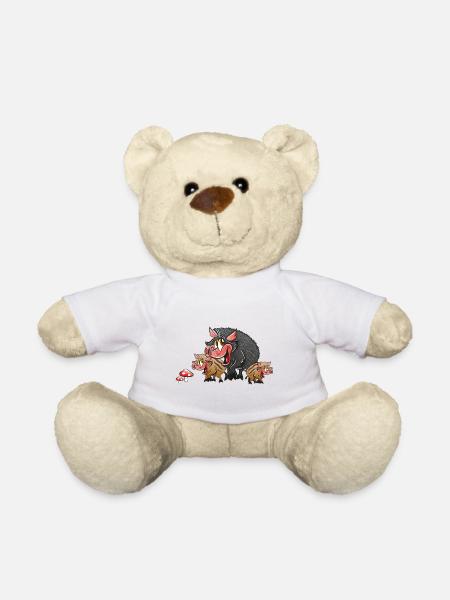 Sanglier, sanglier mère avec ses enfants - Nounours - blanc