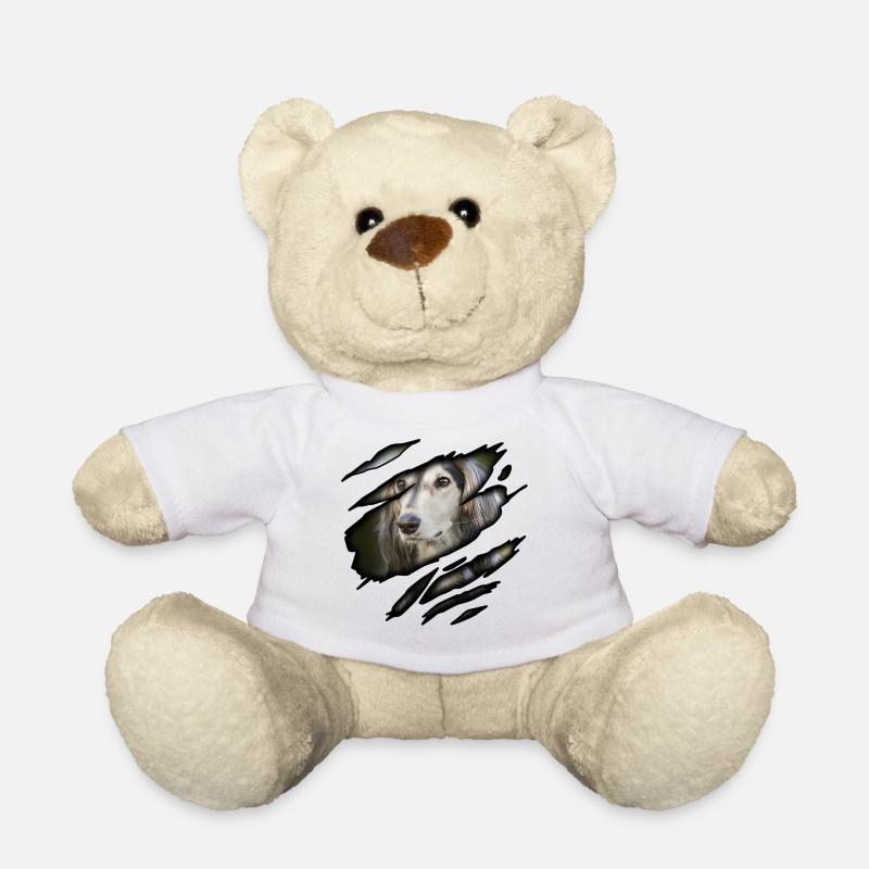 Saluki greyhound in me - Teddy Bear - white