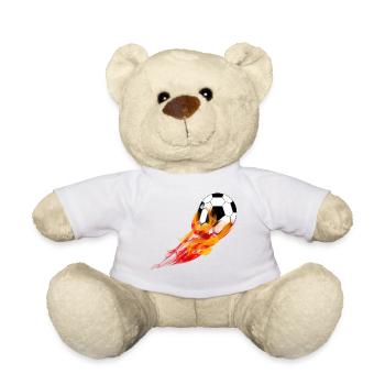 Football with fire - Teddy Bear - white - Front