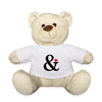 Ampersand Herz I Zeichen Symbol & Liebe Geschenk - Teddy - Weiß - Vorne
