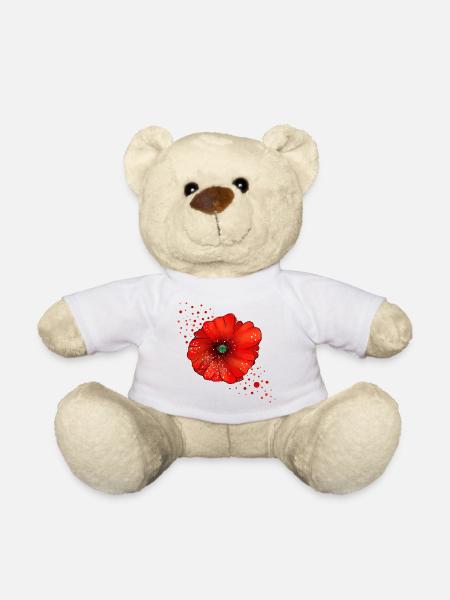 Art du pavot coquelicot - Nounours - blanc