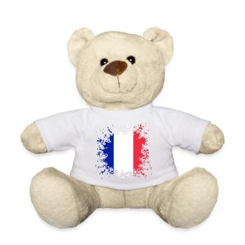 drapeau tricolore - Nounours - blanc - Devant