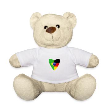 Brésil Allemagne drapeau brésilien cadeau - Nounours - blanc - Devant