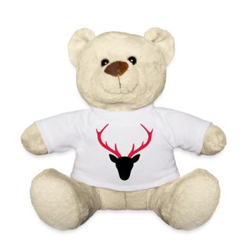Hirsch Geweih Jäger Geschenk - Teddy - Weiß - Vorne