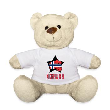 Norvège poing avec drapeau national cadeau drapeau - Nounours - blanc - Devant