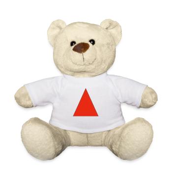 Triangle rouge sur fond noir - Nounours - blanc - Devant